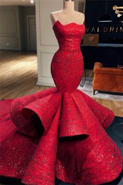 Rote Abendkleider Lang | Abiballkleider Mit Spitze Online