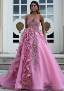 Luxus Abendkleider Lang Rosa | Abendmoden Online Kaufen