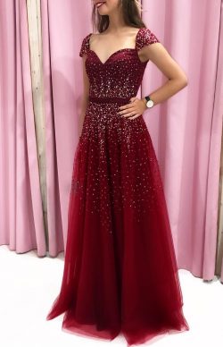 Elegante Abendkleider Lang Rot | Abiballkleider Bodenlang Online