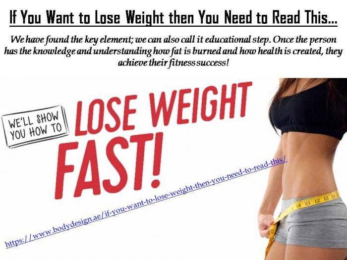 If You Want to Lose Weight then You Need to Read This…