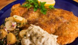 Big Turkey Schnitzel, Baba Ganoush, Potato Salad | Good Chef Bad Chef