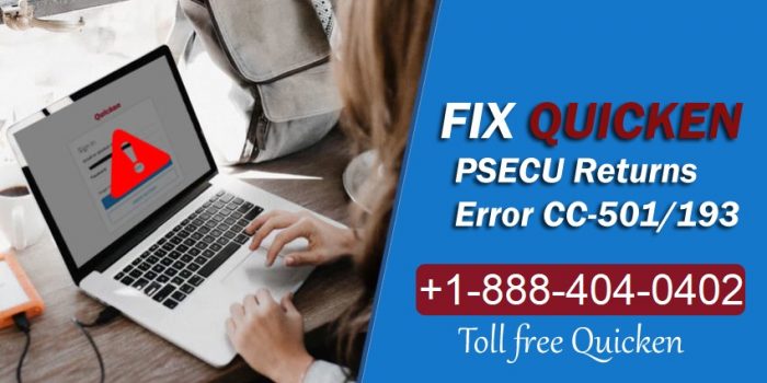 PSECU Returns Error CC-501/193 – Contact Quicken Customer Service