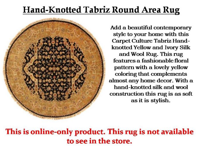 Shop Hand-Knotted Tabriz Round Area Rug