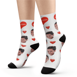Custom Heart With Name Personalized Socks