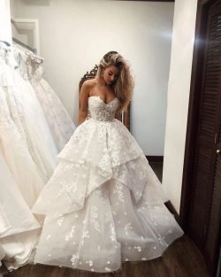 Luxus Brautkleider A linie | Spitze Brautmoden Online Kaufen