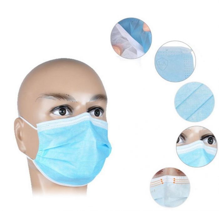 Mundmasken 50 Stück Einweg OP-Maske Gesichtsmaske 3-lagig Mundschutz Staubschutz