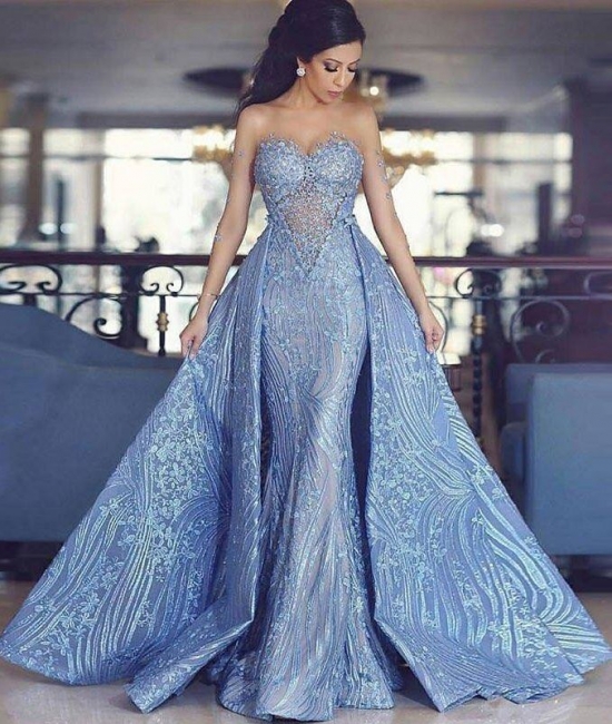 Luxury Blaues Abendkleid A Linie Spitze Abendkleider Günstig Online