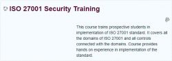 ISO 27001 SECURITY TRAINING