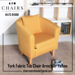 York Fabric Tub Chair Armchair Yellow