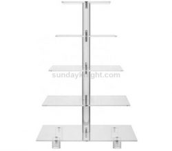 5 tier clear acrylic cupcake stand with base – Factory direct sale