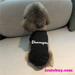 2020年新品 チャンピオン 犬ウェア Tシャツ Champion 刺しゅう ペットウェア 春夏用 ドッグウェア CHAM ...
