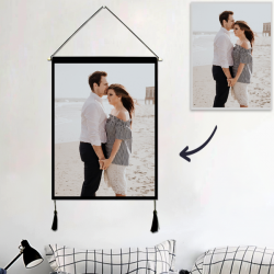 Custom Couple Photo Tapestry – Wall Decor Hanging Fabric Painting Hanger Frame Poster