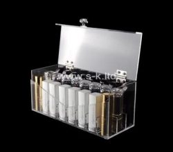 Custom clear plexiglass organizer box with lid, acrylic storage box