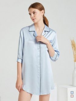 19 Momme Luxury Sexy Long Sleeve Silk Nightgown | Multi-Colors Selected