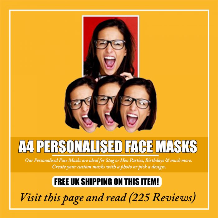 A4 Personalised Face Masks