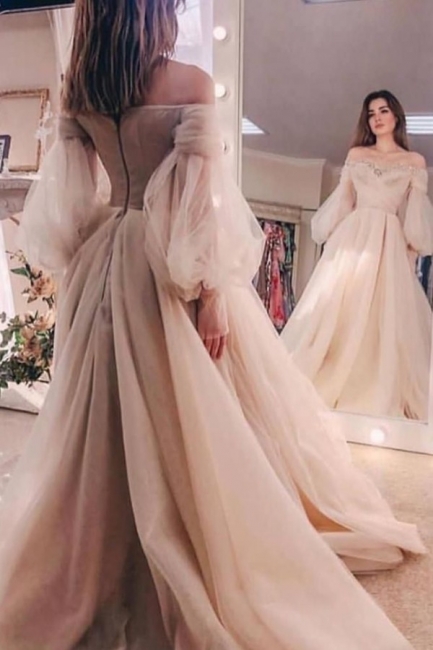 Schöne Brautkleid A Linie | Hochzeitskleider mit Ärmel
