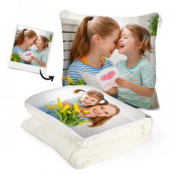 Custom Family Photo Quillow – Multifunctional Throw Pillow and Quilt 2 in 1 – 47.25& ...