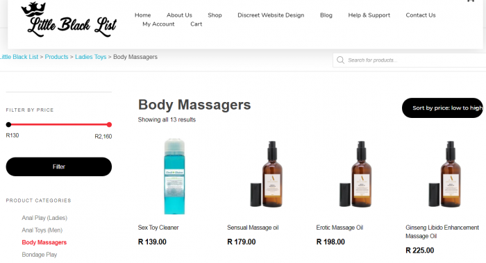 Online Body massage oils