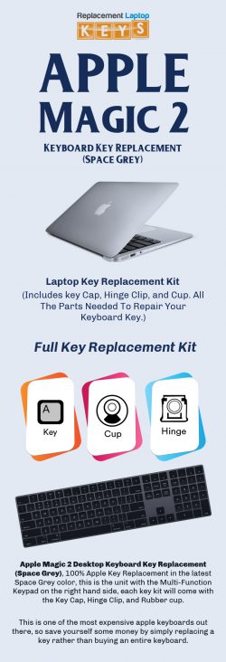 Buy Original Apple Magic 2 Keyboard Keys (Space Grey) from Replacement Laptop Keys