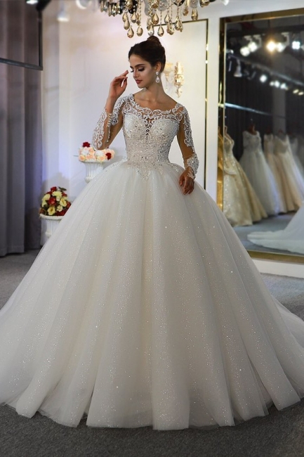 Extravagante Brautkleider mit Ärmel | Ausgefallene Brautkleider Prinzessinen