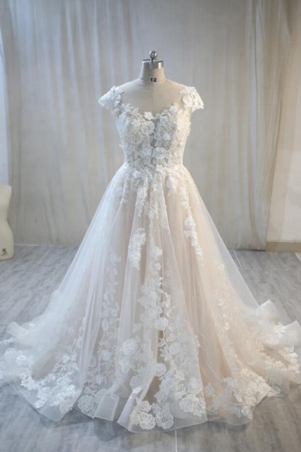 Elegante Hochzeitskleid A Linie mit Spitze | Brautmoden Online