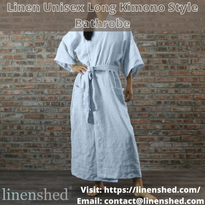 Linen Unisex Long Kimono Style Bathrobe – Linenshed