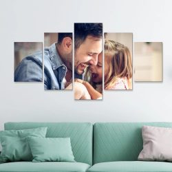 CUSTOM WALL DECOR 5 PIECES CANVAS PAINTING WITHOUT FRAME – HAPPY FAMILY