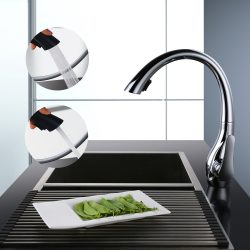 Hohe Einhebel Küchenarmatur mit ausziehbarer brause 360 ° drehbarer