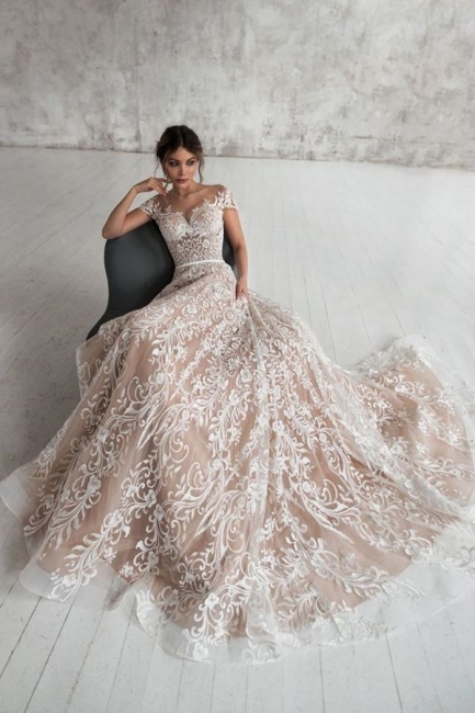 Designer Brautkleider A Linie | Spitze Hochzeitskleid Umstandmoden