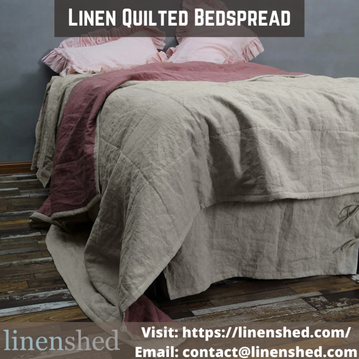 Linen Quilted Bedspread | Linenshed