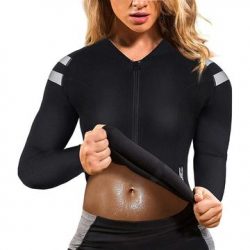Women Hot Sweat Weight Loss Shirt Neoprene Body Shaper Sauna Jacket Su