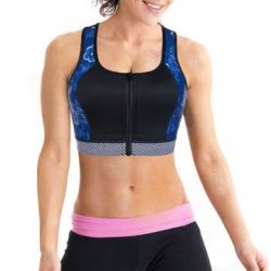 High Impact Workout Sports Support Bra Full Cup Top Vest with Front-Zipper Wirefree for Women Fi ...