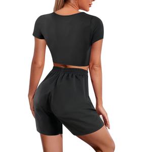 Womens Black Sauna Shorts Workout Pants With Side Pockets – Nebility