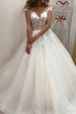 Designer Hochzeitskleider A Linie | Brautkleid Tüll