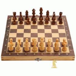 Grand Ensemble Jeu d’échecs pliant en bois magnétique avec rangement intérieur – L&# ...