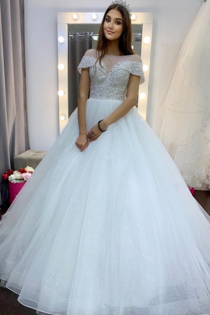 Neu Luxus Brautkleid A Linie | Hochzeitskleider Tüll Günstig