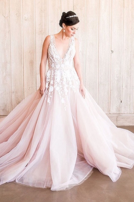 Designer Brautkleider A Linie | Hochzeitskleider Blush Pink