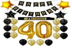 Black & Gold 40 Birthday Balloon Gift