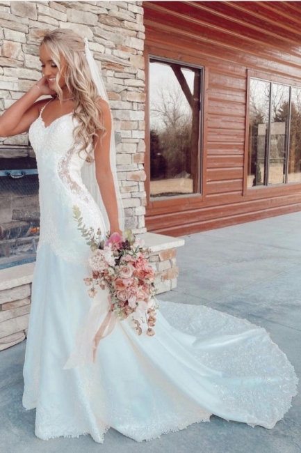 Schöne Brautkleider Meerjungfrau | Hochzeitskleider mit Spitze