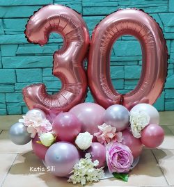 30th Pink & Gold Balloon Bouquet