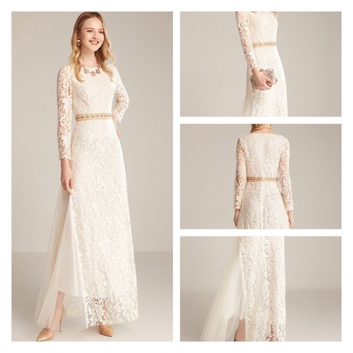 White Lace Prom Dresses Online from SheinProm