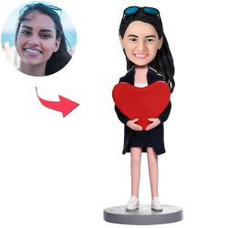 Valentine’s Day Gifts Custom Women With Heart Bobbleheads