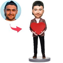 Valentine’s Day Gifts Custom Man With Heart Bobbleheads
