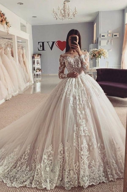 Elegante Brautkleider A Linie | Hochzeitskleider Mit Spitze Ärmel