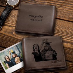 Men’s Custom Photo Engraved Wallet | 2020 Graduation Gifts