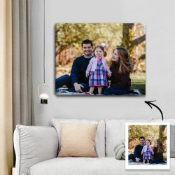 Custom Photo Canvas Prints With Frame Family Wall Decor 30*25cm