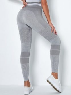 Seductive Grey High Waist Seamless Tik Tok Leggings Butt Enhancer Fabulous Fit
