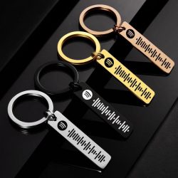 Custom Scannable Spotify Code Keychain Engraved Custom Music Song Keychain Gifts for Him