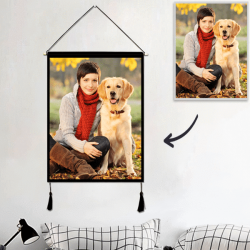 Custom Pet Photo Tapestry – Wall Decor Hanging Fabric Painting Hanger Frame Poster