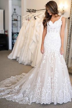 Elegante Hochzeitskleider Meerjungfrau Spitze | Brautkleider Online Kaufen